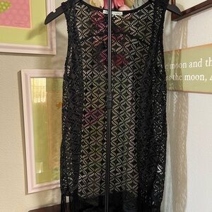 Maurices Black Lace Vest #051